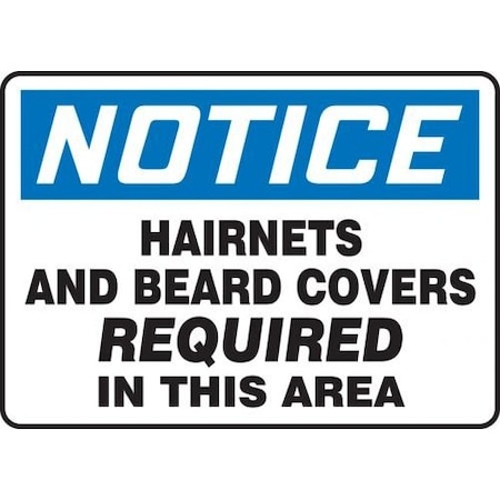 OSHA NOTICE SAFETY SIGN HAIRNETS MPPE890VS